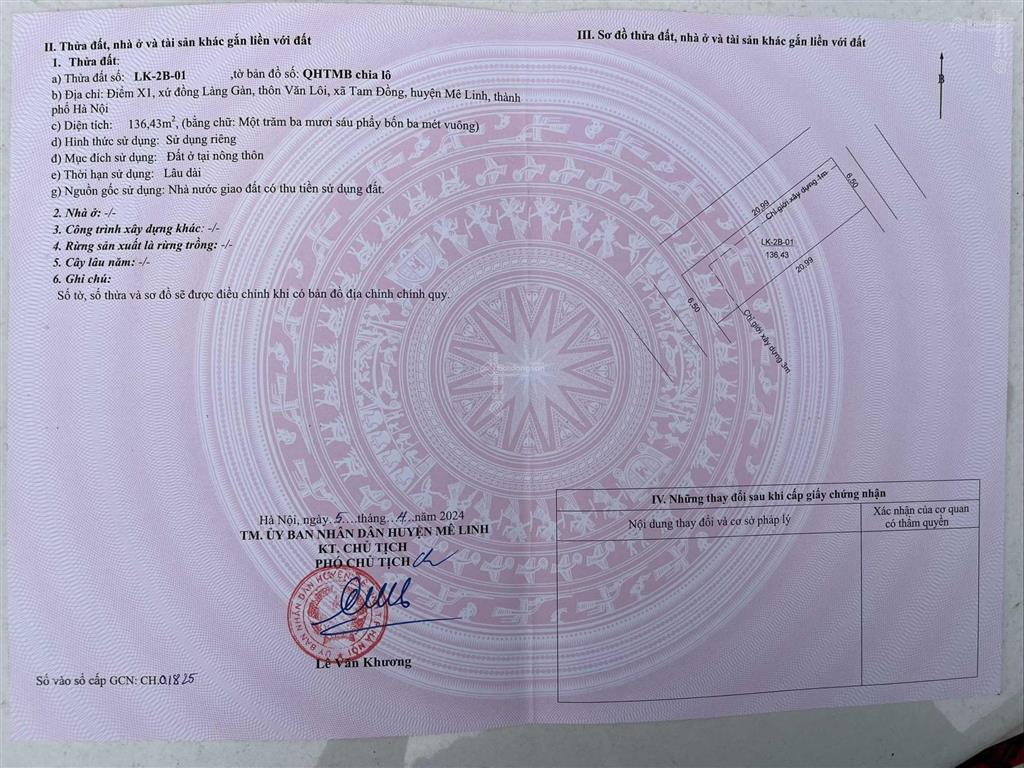 Bán lô góc siêu đẹp mặt đường trục chính đô thị mê linh rộng 100m, hè rộng 20m. đấu giá tam đồng
