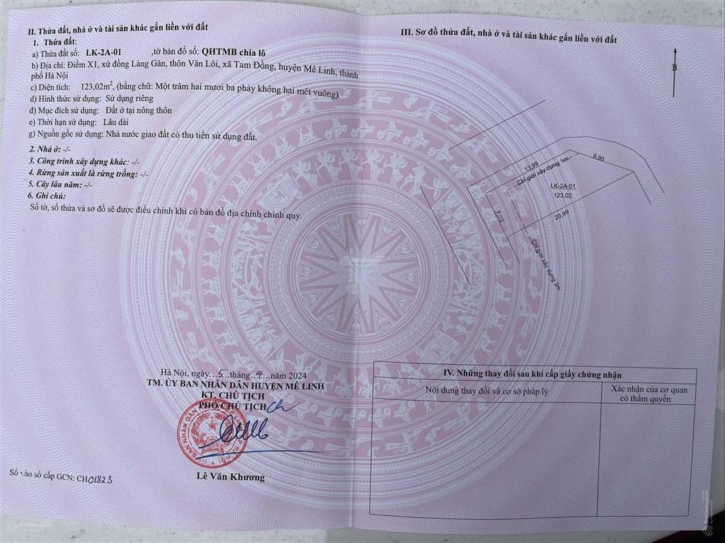 Bán lô góc siêu đẹp mặt đường trục chính đô thị mê linh rộng 100m, hè rộng 20m. đấu giá tam đồng
