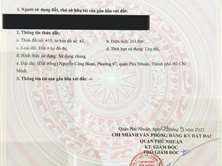 Bán đất mặt tiền (đường trước nhà 4,5 mét), khu phan xích long, hợp kinh doanh, làm chdv, văn phòng