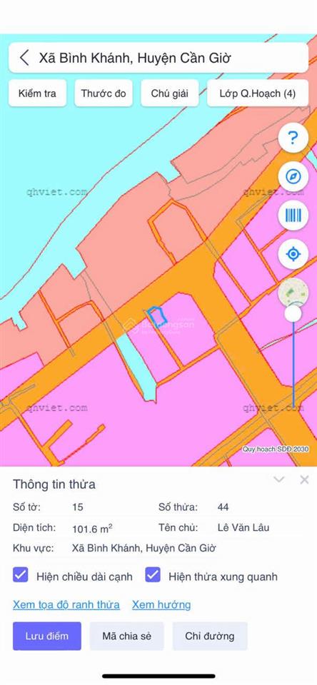 Chính chủ bán đất thổ cư tại xã bình khánh, cần giờ 0918 182 ***