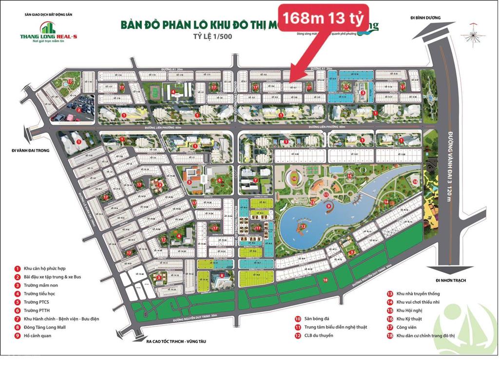 Đông tăng long ba son 168m2 trục 12m cây xanh mát mẻ cực đẹp giá cực tốt