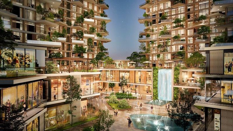 Cho thuê mb 45m2 căn shop tầng 2 tòa chung cư solforest ecopark, hưng yên