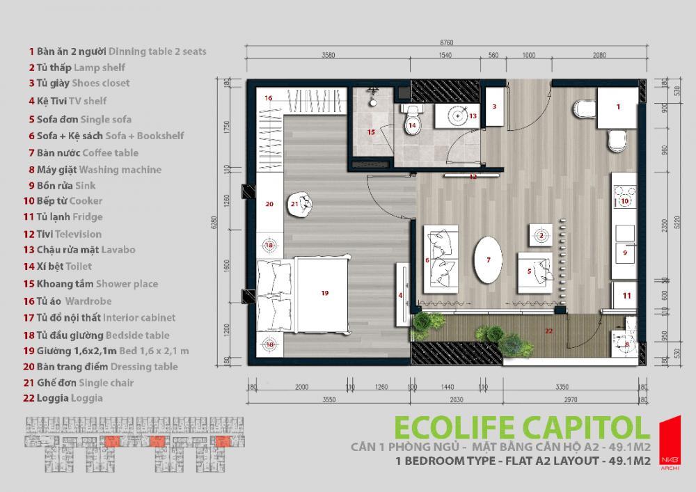 Qũy căn bán căn(123 ngủ 2wc ), nhà đẹp, nội thất xịn, sẵn sổ đỏ tại tòa ecolife tú 0981 960 ***