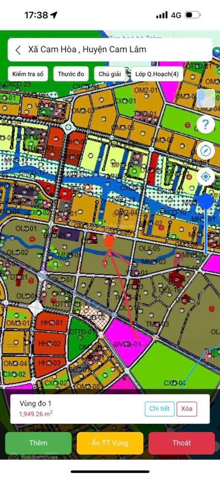 Lô đất đẹp mặt tiền đường qh 30m đối diện đất đô thị dự án xã cam hoà