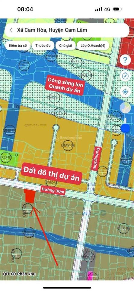 Lô đất đẹp mặt tiền đường qh 30m đối diện đất đô thị dự án xã cam hoà