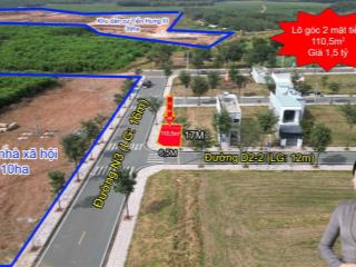 Lô góc hai mặt tiền đường đối diện khu nhà xã hội 10ha chỉ 1,5 tỷ tại cát tường phú hưng