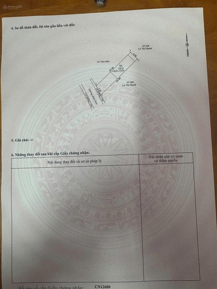 Bán đất mặt tiền hẻm 220 huỳnh văn lũy phường phú lợi, tp. thủ dầu một. diện tích 5x25