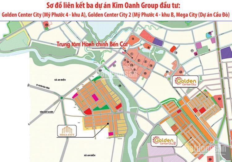 Đất trung tâm thành phố bến cát dự án mega city 1 cầu đò ngay chợ bến cát mặt tiền đường hùng vương