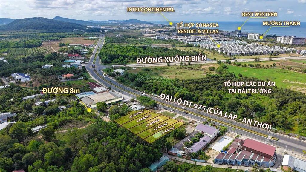 Bán 1.120,7m2 siêu hiếm 2 mặt tiền mặt dương đông, cách biển bãi trường 700m