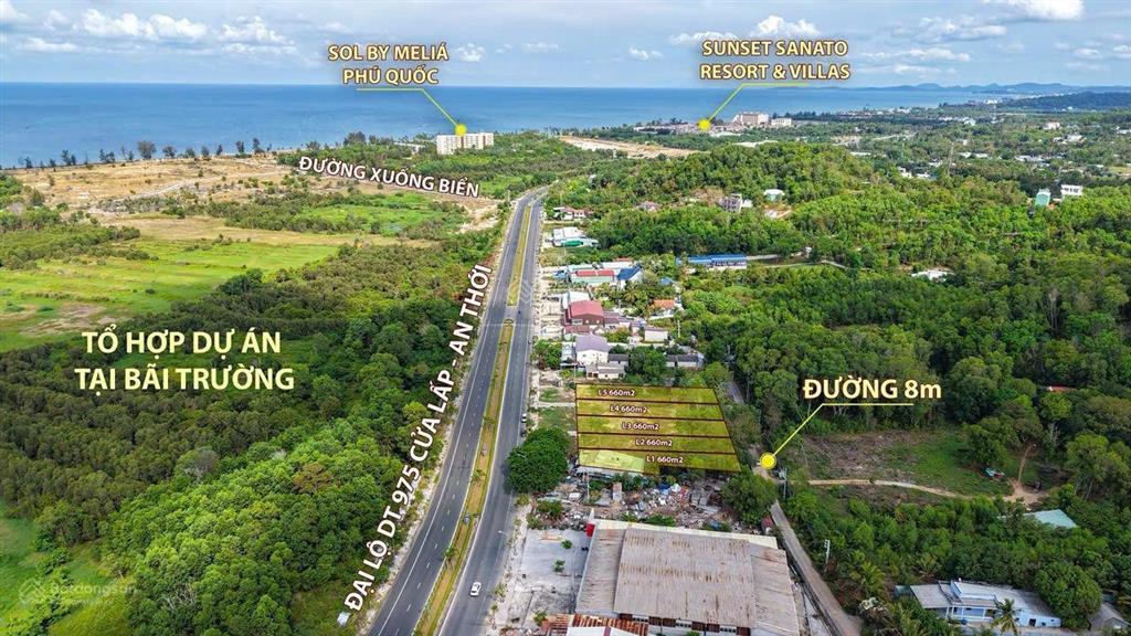Bán 1.120,7m2 siêu hiếm 2 mặt tiền mặt dương đông, cách biển bãi trường 700m