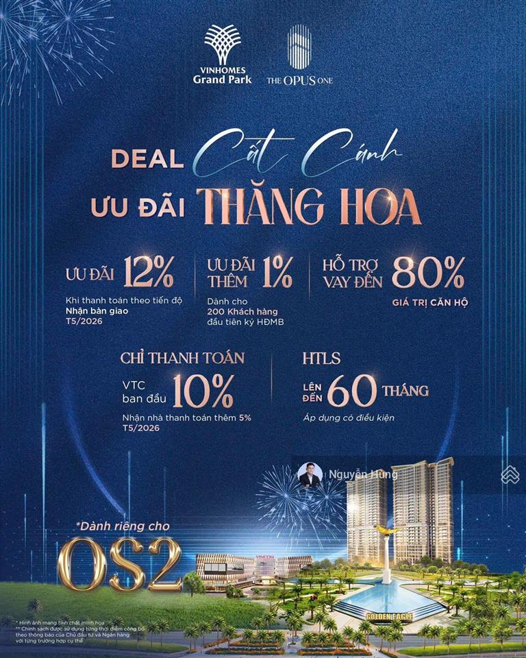 Hoa hậu os2 the opus one chính thức nhận booking chiết khấu 12% htls 60 tháng vay 80%