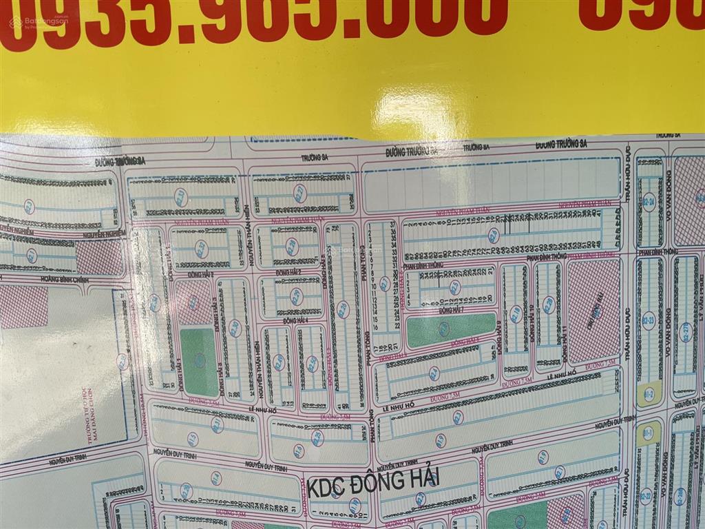 Cần bán đường 5m5 khu đông hải giá 4,25 tỷ dt 100m vừa dc sông và biển sạch đẹp giá tốt