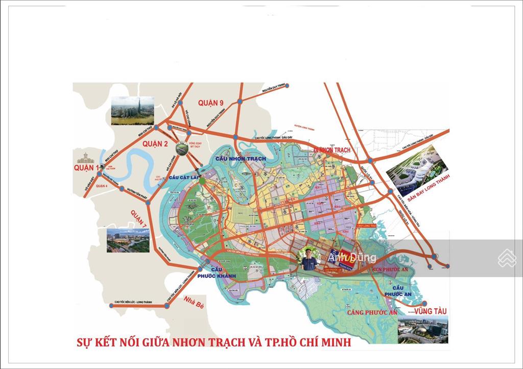 Đất nền tp. mới nhơn trạch giá từ 9 triệu/m2  sổ hồng riêng  đón sóng sân bay long thành