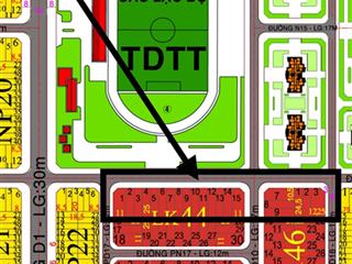 Bán đất liền kề đường 17m đối diện trung tâm tdtt gần chung cư 3,7ha giá 16 triệu/m²