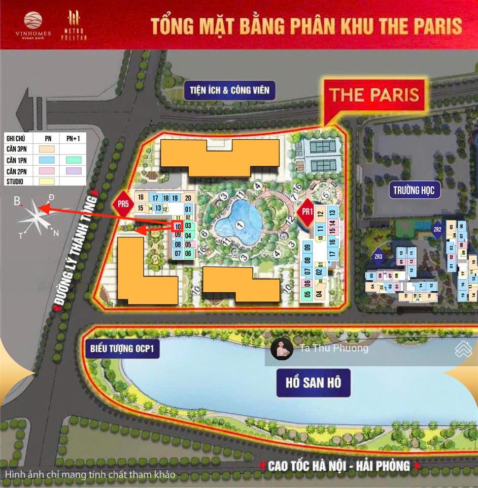 Rẻ nhất! 3.190 tỷ ch 1pn dt 43m2, tòa paris tầng trung, view nội khu, tiến độ dãn.  0928 508 ***