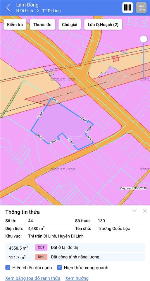 Cần bán lô đất lớn đường lê văn tám, tại trung tâm thị trấn di linh