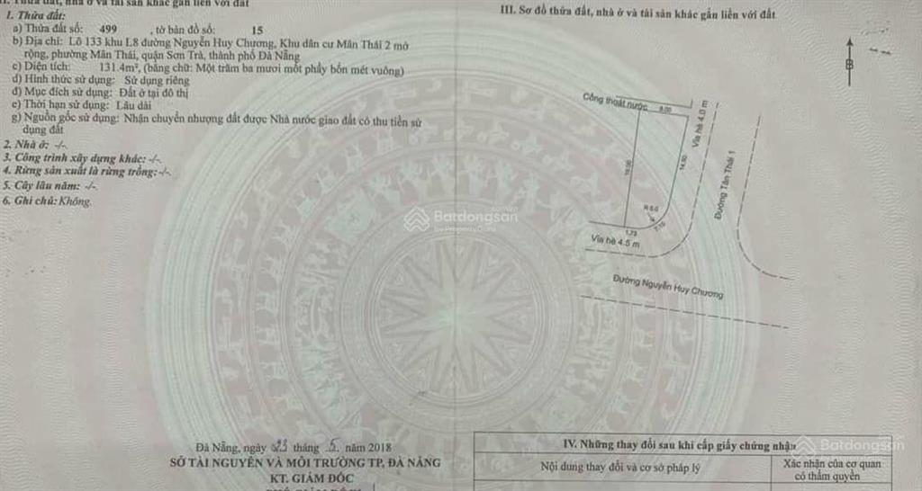 Bán lô đất 2 mặt tiền nguyễn huy chương & tân thái 1 sát biển