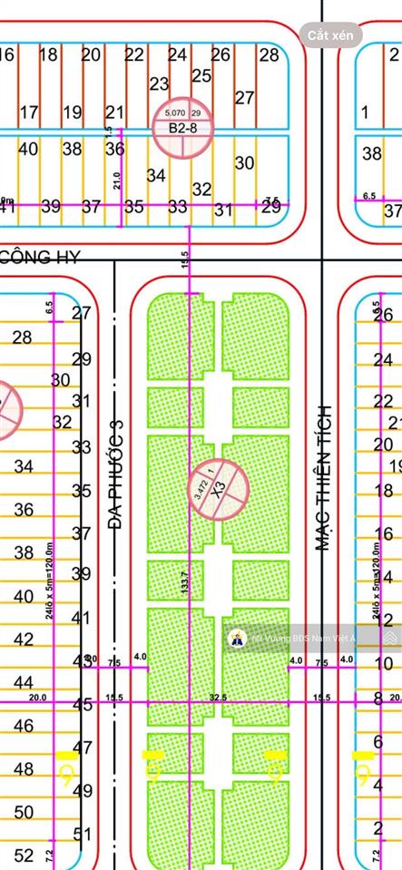 Bán lô góc ngã tư xây cao tầng view công viên đường trương công hy, nam việt á