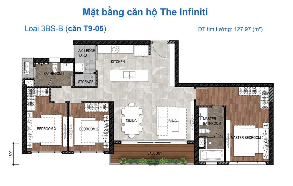 3pn infiniti vừa view sông & nội khu chỉ 11 tỷ