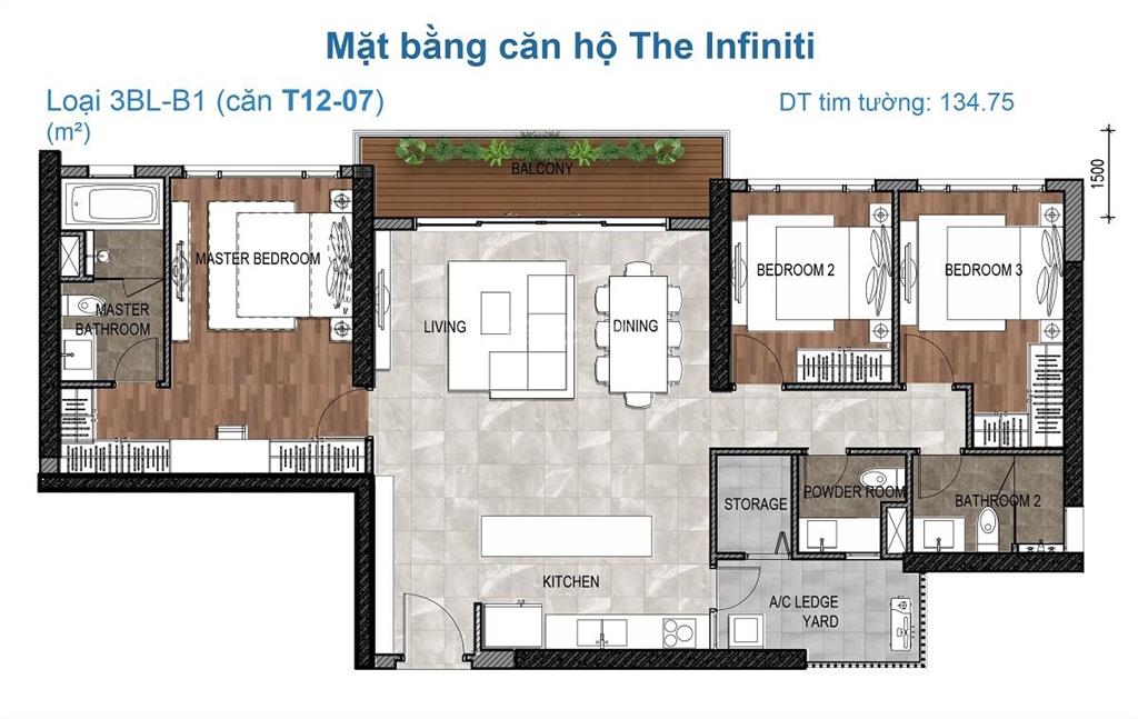 3pn infiniti vừa view sông & nội khu chỉ 11 tỷ