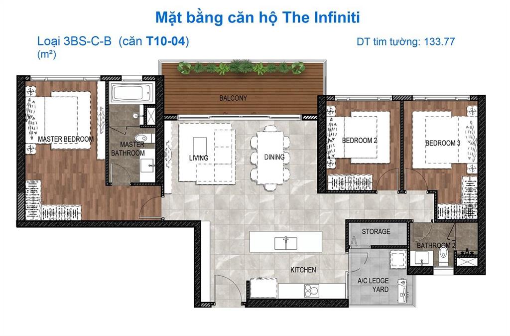 3pn infiniti vừa view sông & nội khu chỉ 11 tỷ