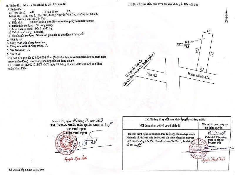 Chính chủ gửi, trục chính hẻm 388 đường nguyễn văn cừ, an khánh, gần đại học y dược