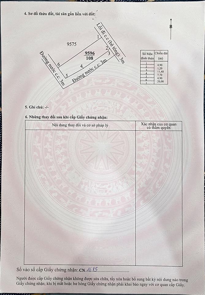 Giảm giá bán lô đất thổ 108m2 tại hẻm 12 phạm văn trạch, tân an, la, 1,3 tỷ vnd tl