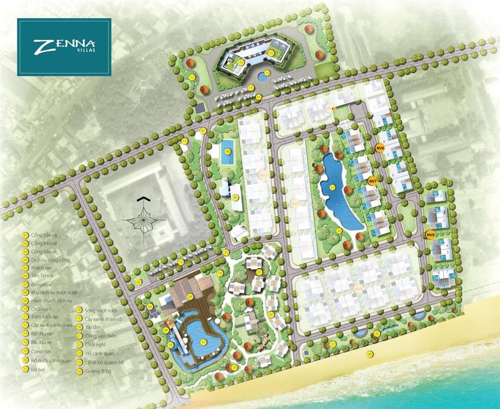 Bán căn góc biệt thự 350m2 full nội thất zenna villas resort cách biển 100m sổ hồng lâu dài
