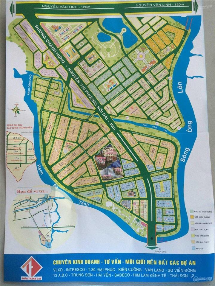 Bán nền đất đại phúc green villas, mt trục đường chính 18 m, hướng đông nam, giá 105 tr/m2