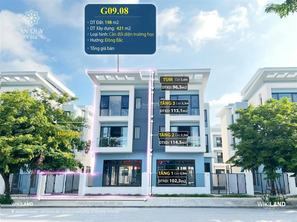 Bán gấp căn g09.08 an quý đường to 23,5m. sổ đỏ chính chủ không vay