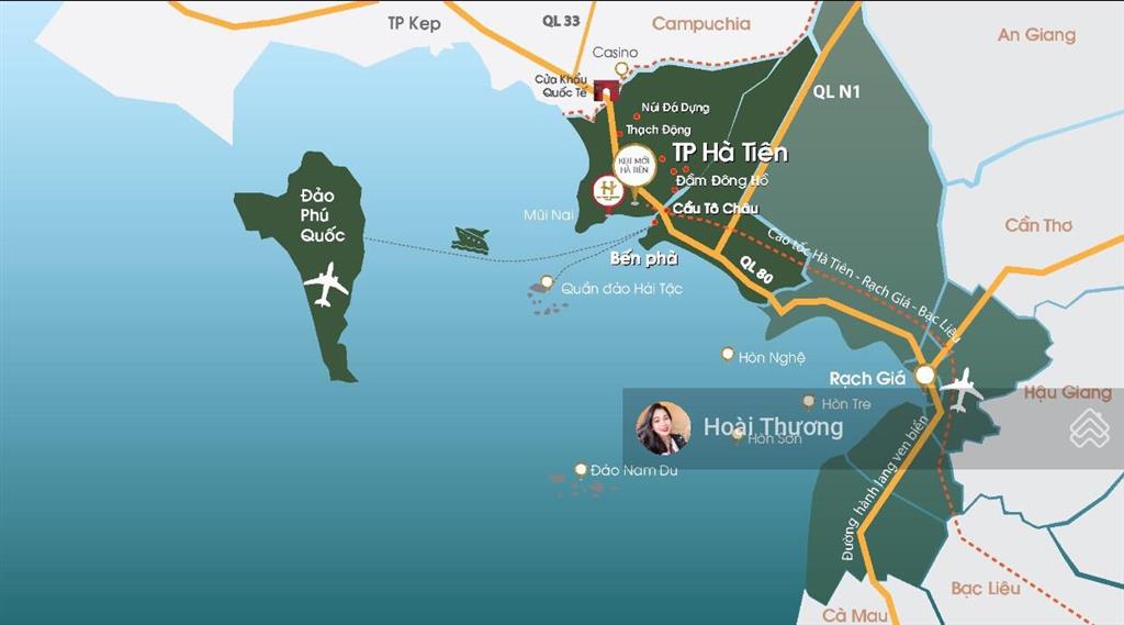 Khu đô thị mới hà tiên đường 30m hai chiều 125m giá 1.850 tỷ xây tự do hướng biển/0932 185 ***