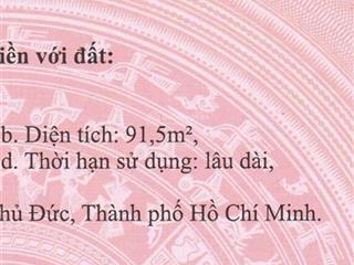 Bán đất ngang 4m64, 91.5m2, hệ số 3.5, hxh  nguyễn văn tăng, p. long thạnh mỹ, tp. hcm