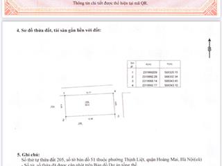 Bán gấp đất 50m2 phố thịnh liệt, ô tô 7 chỗ vào nhà