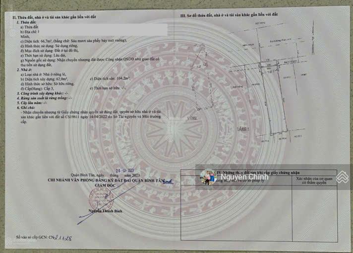 Bán nhà 1 sẹc phan anh giáp tân phú  dt 4m x 16,7m cấp 4, gác lửng, giá 6,4 tỷ chốt. hẻm 8m thông