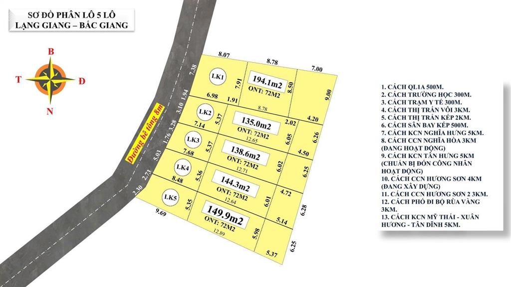 Chỉ nhỉnh 600tr sở hữu ngay lô đất 135m2 ô tô quay đầu tại hương lạc, lạng giang, bắc giang