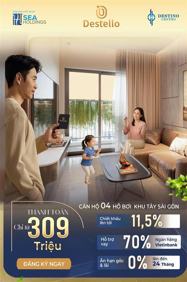 Căn hộ 2pn 2wc gần chợ bình chánh, ck 13%, tt 268 triệu nhận nhà, mặt tiền ql 1a, bank hỗ trợ 70%