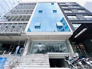 Nhà mới tinh lô góc trần thái tông  70m2 x 6t nổi + 1 hầm, mt 6m. thông sàn thang máy, 45tr/th