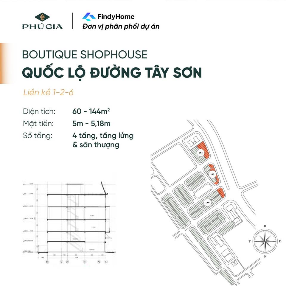 1.2 tỷ (20%) mua shophouse trung tâm quy nhơn phú gia royal park. miễn lãi gốc trong 18 tháng