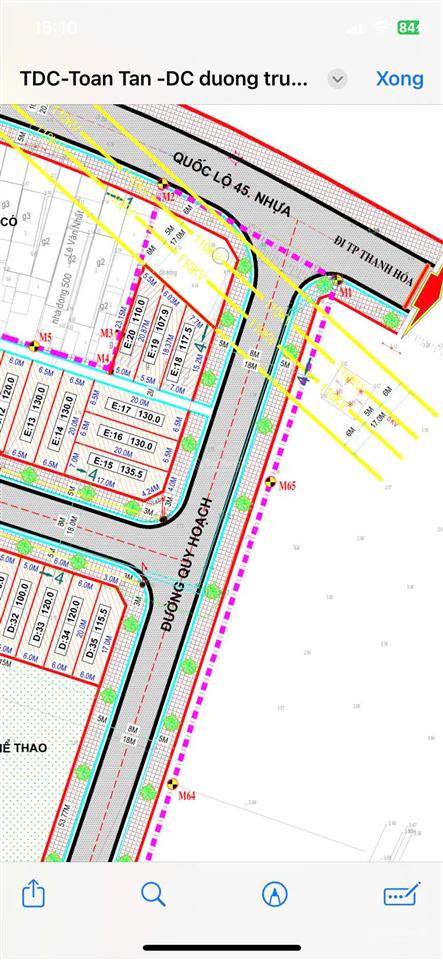 Đất nền tt rừng thông cách ql 45 30m, mt 6.5m.  0949 716 ***