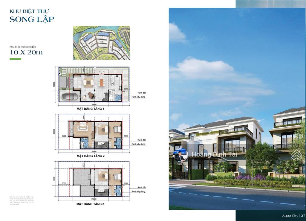 Bán nhà biệt thự song lập aqua city 10x20 có sổ giá chỉ 10.5 tỷ all in
