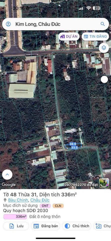Bán đất mặt tiền Căn góc 336m2 ở xã Kim Long sổ đỏ giá 1 Tỷ 8