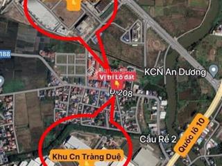 Lô đất 152m2 mặt đường 208 đoạn hoàng lâu, hồng phong, an dương