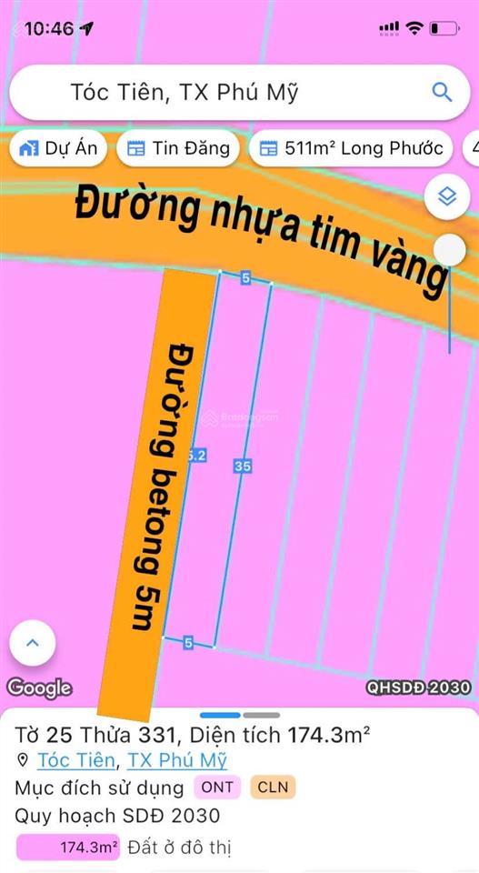Tôi chính chủ cần bán lô đất đường cafe 79 tóc tiên phú mỹ (nay là xã châu pha) diện tích 5x35m