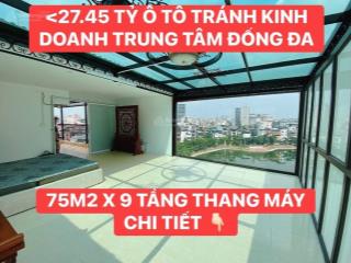 75m2 x 9 tầng  thang máy  kinh doanh  ô tô tránh. tt quận đống đa view hồ giá chỉ 27.45 tỷ