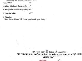 Lô đất đẹp 154m² có thổ cư vạn thắng, vạn ninh, qh đường 12m, tiềm năng tăng giá mạnh chỉ 1,3 tỷ