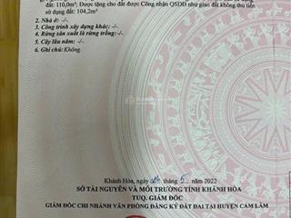 Siêu hiếm! chỉ 1 tỷ 250 triệu sở hữu ngay lô đất vàng tiềm năng giữa trung tâm cam hải tây, cam lâm