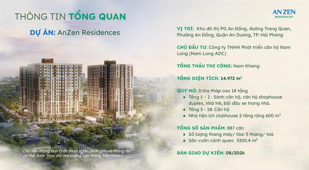 Căn hộ an zen residence, diện tích linh hoạt, giá hời trong cùng phân khúc