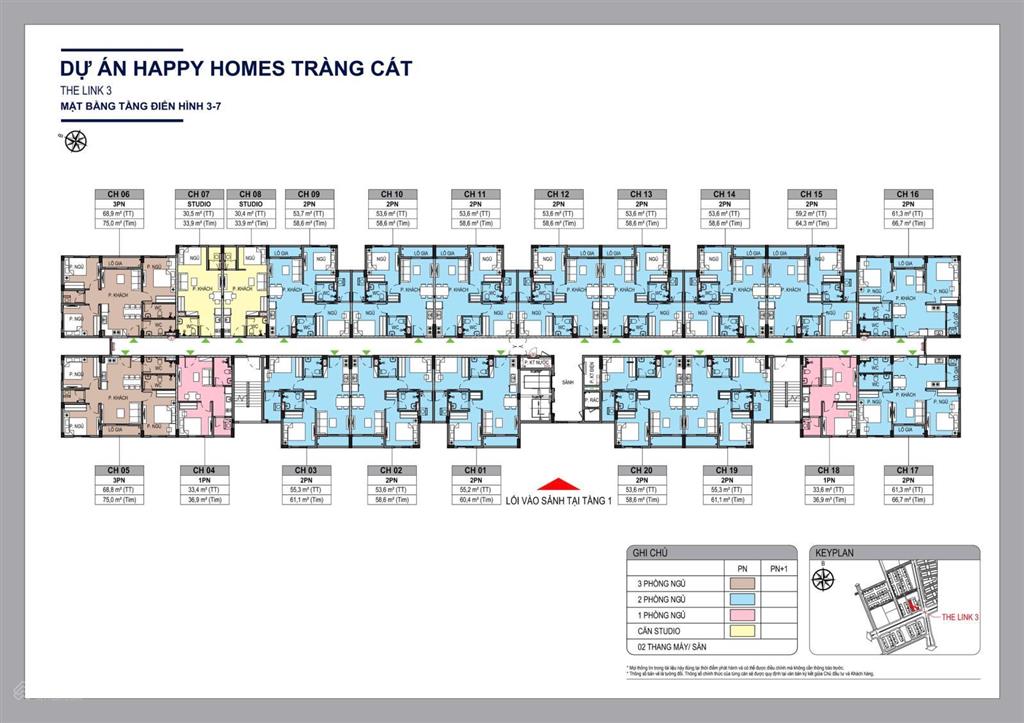 Khu hạnh phúc (nhà ở xã hội) 3.804 căn chung cư (27 tòa gồm 20 tòa 7 tầng & 7 tòa 9 tầng)