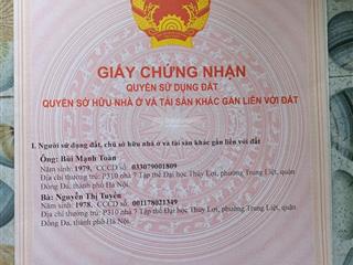 Siêu phẩm thôn công an, xã hoàng văn thụ, chương mỹ, đường to ô tô tránh, cách hà đông 10km
