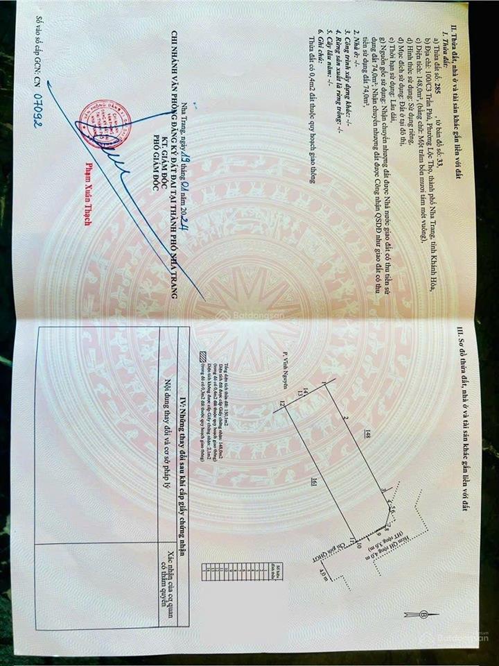 Hạ giá bán nhanh!!!
bán đất hẻm 100c trần phú lộc thọ nha trang.